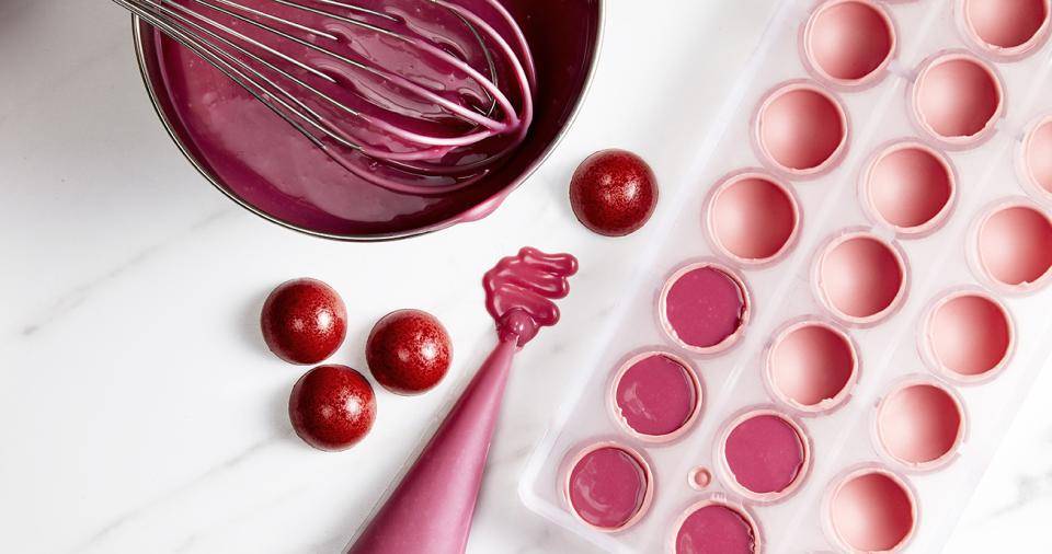 ruby moulded pralines