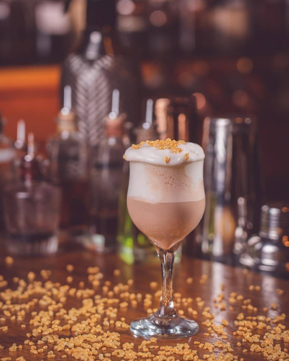 A row of liquor bottles