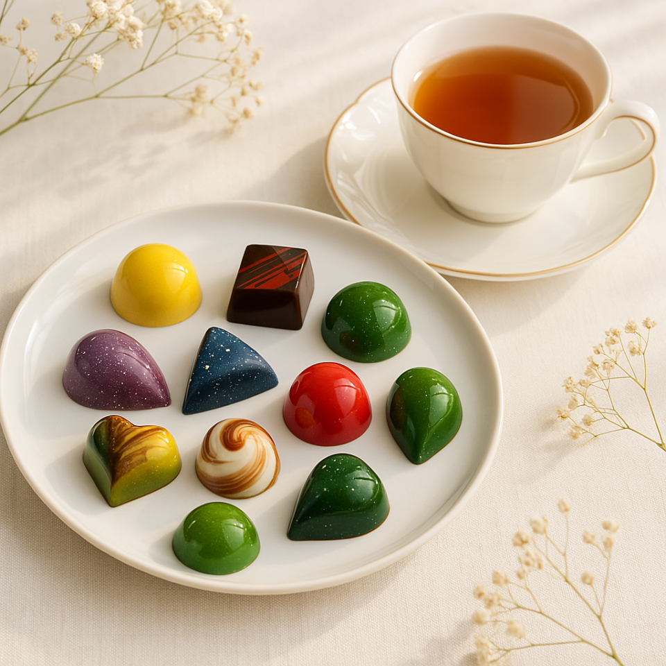 A steaming tall glass mug of tea on a table or desktop