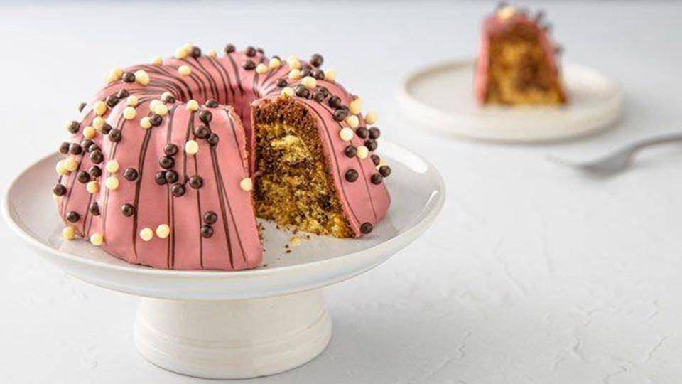 Triple chocolate marble cake