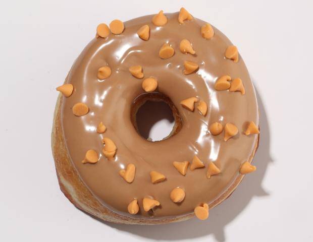 donut with butterscotch chips