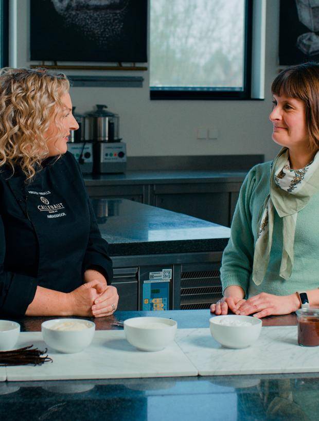 Kirsten Tibballs and callebaut chocolate expert 