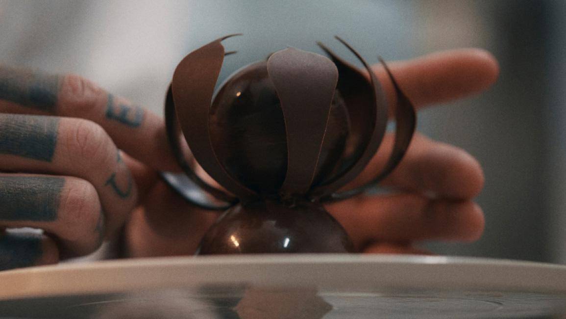 Double chocolate choux pastries