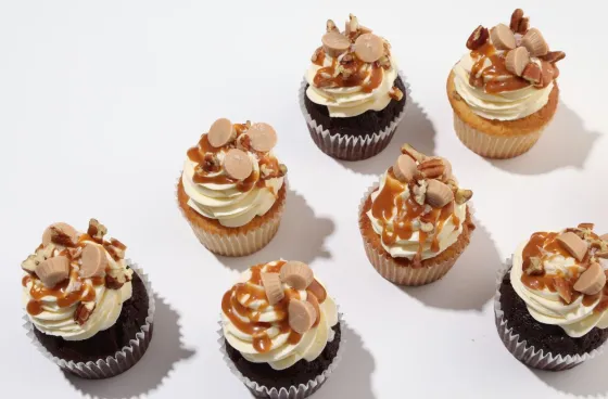 cupcakes with decorations on top