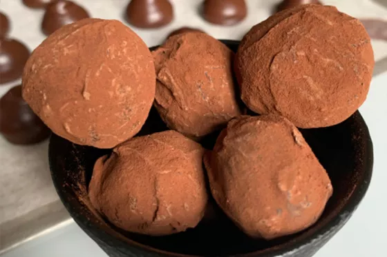 trufas de chocolate y coñac