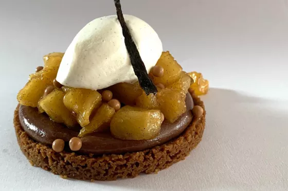 Tarta de manzana, chocolate y speculoos