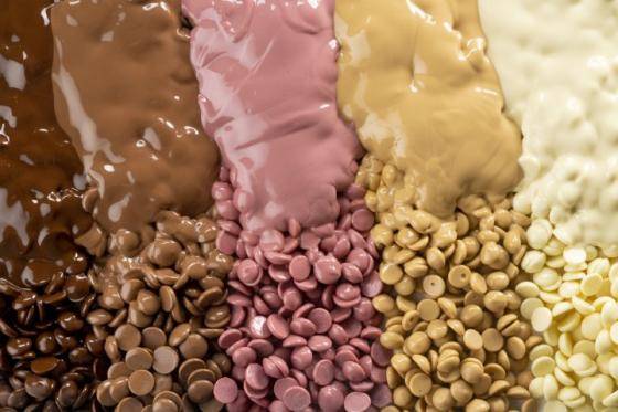 Dark, mlk, ruby, gold and white chocolate 