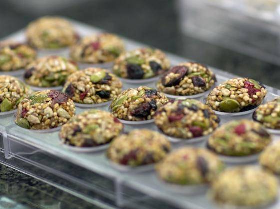 vegan bonbons full of nuts, seeds, and fruits